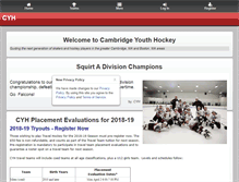 Tablet Screenshot of cambridgeyouthhockey.org